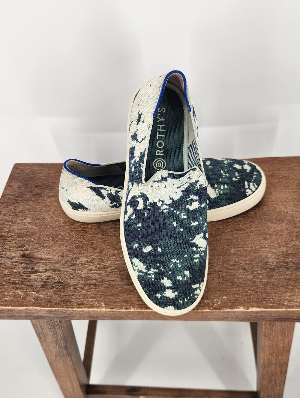 Rothy's Shibori The Original Slip On Women's Shoes Size 9 Sea Green Sneakers LE